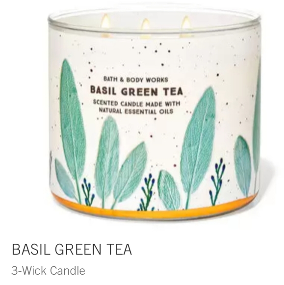 🍵🕯NWT‼️ BBW "Basil Green Tea" 3-wick Candle